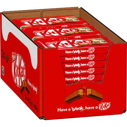 KitKat Classic – knusprige Waffel mit zarter Milchschokolade, perfekt zum Teilen oder Genießen allein, angeboten von der GEtca GmbH. Perfekt für alle, die den klassischen Knusper-Schokoladen-Moment lieben!