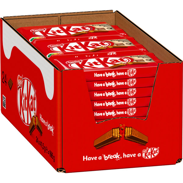 KitKat Classic – knusprige Waffel mit zarter Milchschokolade, perfekt zum Teilen oder Genießen allein, angeboten von der GEtca GmbH. Perfekt für alle, die den klassischen Knusper-Schokoladen-Moment lieben!