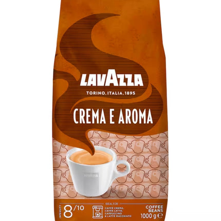 Lavazza Crema e Aroma Bohnen 1kg sind eine Mischung aus 60 % Robusta- und 40 % Arabica-Bohnen. Sie bieten einen kräftigen, ausgewogenen Geschmack mit schokoladigen Noten. Ideal für Espresso, Cappuccino oder Latte Macchiato. Das Produkt wird von der GEtca GmbH angeboten.