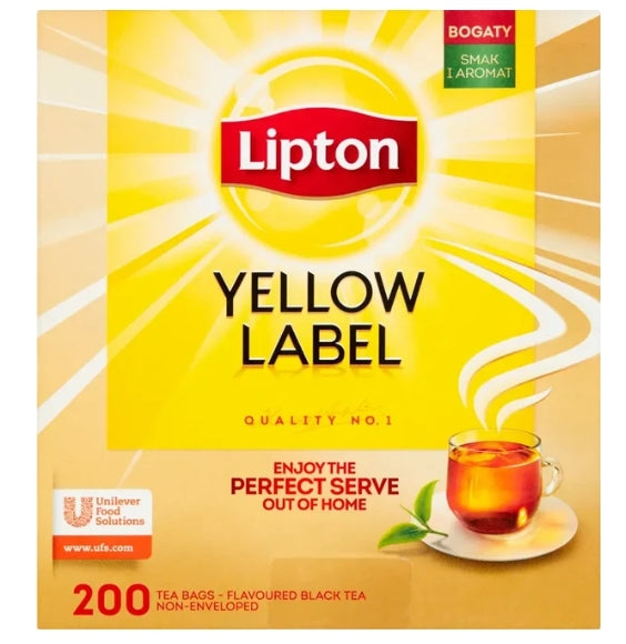 Lipton Yellow Label Tea – hochwertiger schwarzer Tee mit einem kräftigen und aromatischen Geschmack, aus sorgfältig ausgewählten Teeblättern, angeboten von der GEtca GmbH. Perfekt für alle, die einen klassischen und vollmundigen Teegenuss lieben!
