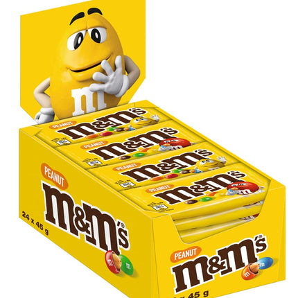 M&M's Erdnuss – knackige, bunte Schokoladenlinsen mit einer köstlichen Erdnuss im Inneren, angeboten von der GEtca GmbH. Perfekt für alle, die die Kombination aus Schokolade und Erdnuss lieben.