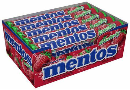 Mentos Strawberry – fruchtige Kaubonbons mit intensivem Erdbeergeschmack, angeboten von der GEtca GmbH. Perfekt für alle, die eine süße und erfrischende Erdbeer-Köstlichkeit genießen möchten!