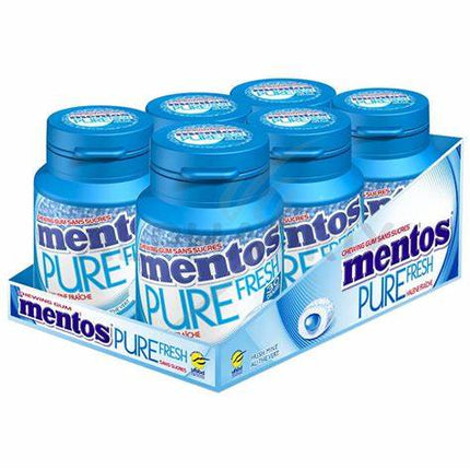 Mentos Pure Fresh Mint Bottle 60g enthält erfrischenden Kaugummi mit einem intensiven Minzgeschmack und einer langanhaltenden Frische – perfekt für einen belebenden Genussmoment. Das Produkt wird von der GEtca GmbH angeboten.