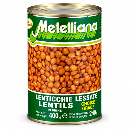 Metelliana Lenticchie, gekochte Linsen in der 400-g-Dose 