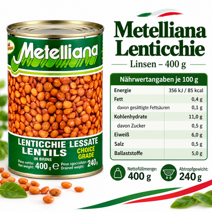 Metelliana Lenticchie Linsen 400 g