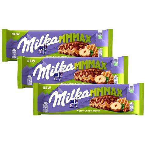 Milka Nutty Choco Wafer – knusprige Waffelschichten mit cremiger Nuss-Schokoladenfüllung, umhüllt von zarter Milka Alpenmilchschokolade, angeboten von der GEtca GmbH. Perfekt für alle, die die harmonische Kombination aus Nuss, Waffel und Schokolade genießen möchten.