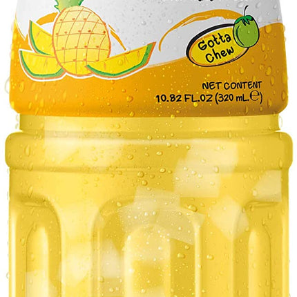 Produktbild von Mogu Mogu Ananas mit Nata de Coco, 24 Flaschen à 320 ml. Erfrischungsgetränk mit spritzigem Ananasgeschmack und exotischen Kokosgel-Stückchen. Angebot von Getca GmbH.