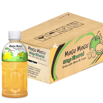 Mogu Mogu Mango 320 ml – eine köstliche und fruchtige Erfrischung mit dem exotischen Geschmack sonnengereifter Mangos. Enthält saftige Fruchtstücke, prickelnde Süße und sorgt für ein einzigartiges Trink-Erlebnis. Erhältlich bei GEtca GmbH.