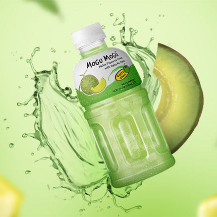Erfrischungsgetränk Mogu Mogu Melon (320 ml) mit fruchtigem Melonengeschmack und Nata-de-Coco-Stückchen – erhältlich bei GEtca GmbH.