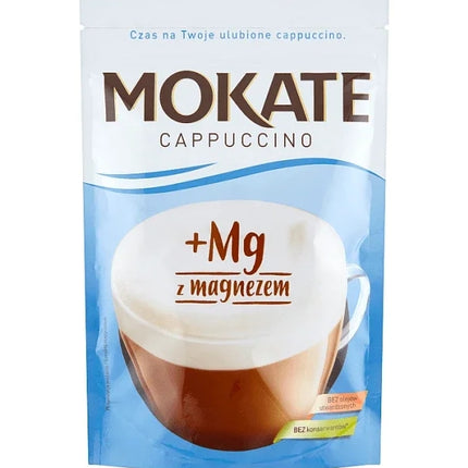 Mokate Cappuccino Magnesium 110g ist ein Instant-Cappuccino mit Magnesium und Vitamin B6, der nicht nur köstlich schmeckt, sondern auch das Nervensystem und die Muskelgesundheit unterstützt. Perfekt für alle, die Genuss mit wertvollen Nährstoffen kombinieren möchten! Das Produkt wird von der GEtca GmbH angeboten.