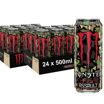 2x12er-Pack Monster Assault Energy (500 ml) – Kraftvoller Energy-Drink mit intensivem Geschmack und belebender Wirkung. Perfekt für einen energiereichen Kick. Angebot von GEtca GmbH.