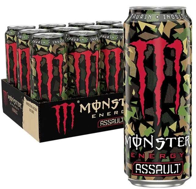 12er-Pack Monster Assault Energy (500 ml) – Kraftvoller Energy-Drink mit intensivem Geschmack und belebender Wirkung. Perfekt für einen energiereichen Kick. Angebot von GEtca GmbH.