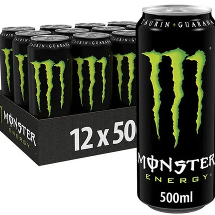12er-Pack Monster Original Energy (500 ml) – Klassischer Energy-Drink mit intensivem Geschmack und kraftvoller Wirkung. Perfekt für extra Energie und Fokus. Angebot von GEtca GmbH.