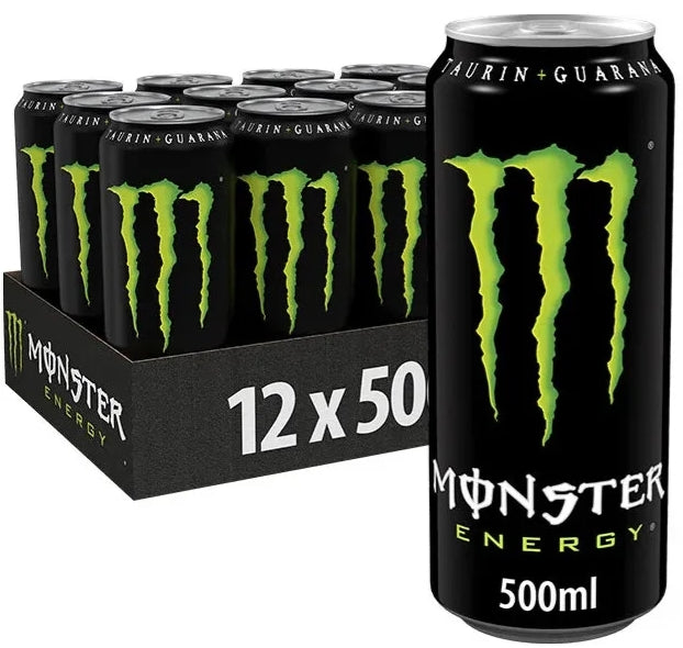 12er-Pack Monster Original Energy (500 ml) – Klassischer Energy-Drink mit intensivem Geschmack und kraftvoller Wirkung. Perfekt für extra Energie und Fokus. Angebot von GEtca GmbH.