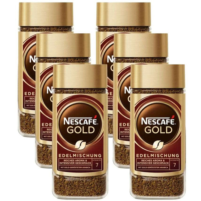 Nescafé Gold Rich & Smooth Instant – hochwertiger Instant-Kaffee mit einem vollmundigen, ausgewogenen Geschmack und einer samtigen Crema, angeboten von der GEtca GmbH. Perfekt für alle, die einen aromatischen und schnellen Kaffeegenuss lieben!