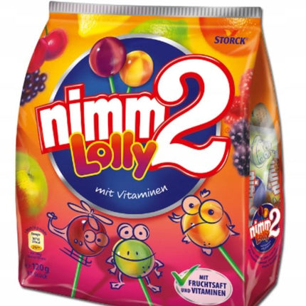 20er-Pack Nimm2 Lolly (200 g) – Fruchtige Lutscher mit köstlichem Geschmack und einer leckeren Füllung. Perfekt für eine süße und vitaminreiche Nascherei. Angebot von GEtca GmbH.