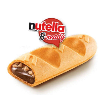 Nutella B-Ready (44 g) – Knusprige Waffel gefüllt mit cremiger Nutella, perfekt für den süßen Genussmoment unterwegs. Angebot von GEtca GmbH.