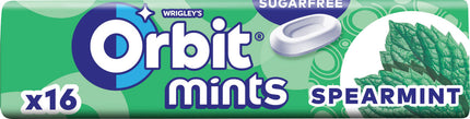 Orbit Mints Spearmint 28g sind zuckerfreie Bonbons mit Süßstoffen und einem intensiven Minzgeschmack. Perfekt für alle, die eine schnelle und langanhaltende Erfrischung genießen möchten! Das Produkt wird von der GEtca GmbH angeboten.