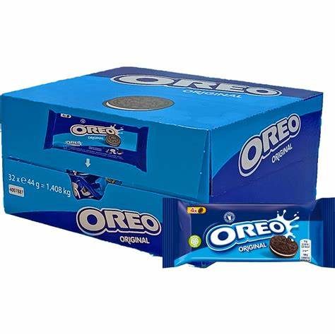Oreo Kekse – knusprige Kakaokekse mit cremiger Vanillefüllung, angeboten von der GEtca GmbH. Perfekt für alle, die den klassischen Oreo-Geschmack lieben – zum Snacken oder Eintauchen in Milch.