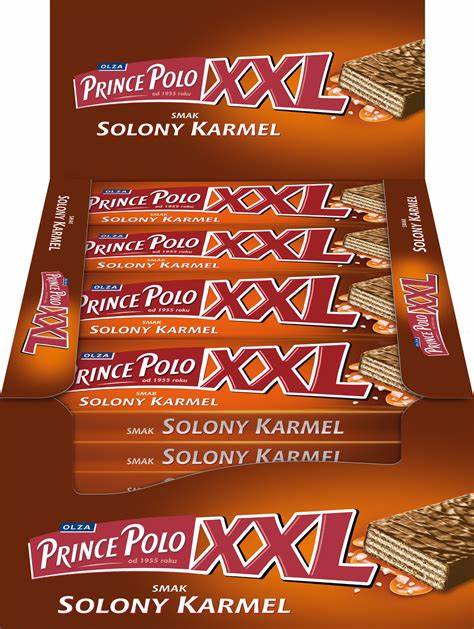 Prince Polo XXL Salty Caramel – extra große, knusprige Waffelschichten mit cremiger Karamellfüllung und einem Hauch von Salz, umhüllt von zarter Schokolade, angeboten von der GEtca GmbH. Perfekt für alle, die die unwiderstehliche Kombination aus süßem Karamell und einer feinen salzigen Note genießen möchten!