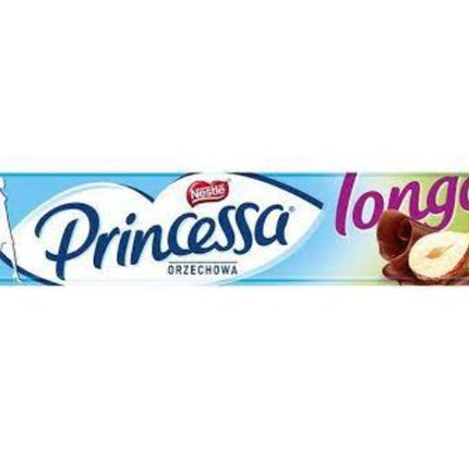 Die Packung Princessa Longa Hazelnut 40g enthält einen knusprigen Waffelriegel mit feiner Haselnusscreme, umhüllt von zarter Schokolade – perfekt für einen nussigen Genussmoment. Das Produkt wird von der GEtca GmbH angeboten.