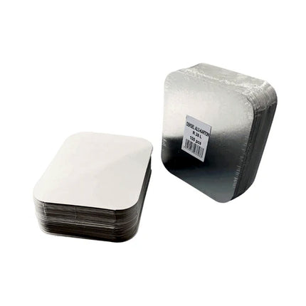 Aluschale R9L 250 ml – 58 µm – rechteckig 125×100×35 mm – 100 Stk ohne Deckel mit Deckel