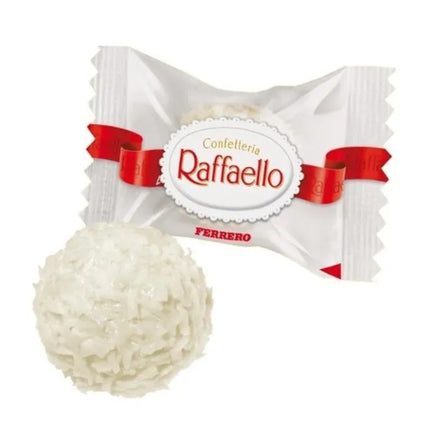 Raffaello Pralinen (150 g) – Zarte Kokos-Pralinen mit feiner Milchcreme-Füllung und knusprigem Kern. Perfekt für einen exotischen Genussmoment. Angebot von GEtca GmbH.