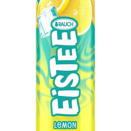 Rauch Eistee Lemon 0,33 l Dose – zitroniger Eistee mit natürlichem Geschmack in handlicher Aluminiumdose mit frischem, gelbem Design, angeboten von Getca GmbH im professionellen Onlinehandel.