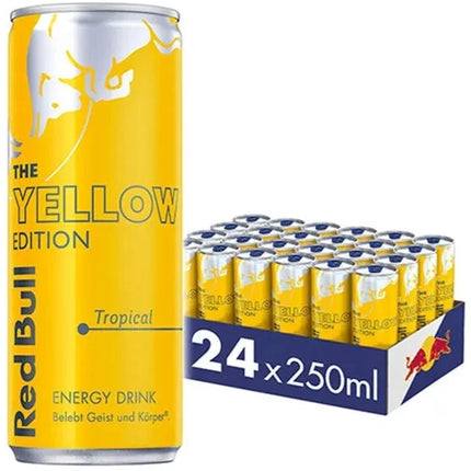 24er-Pack Red Bull Tropical Dosen (250 ml) – Belebender Energy-Drink mit exotischem Fruchtgeschmack. Perfekt für erfrischende Genussmomente mit tropischer Note. Angebot von GEtca GmbH.