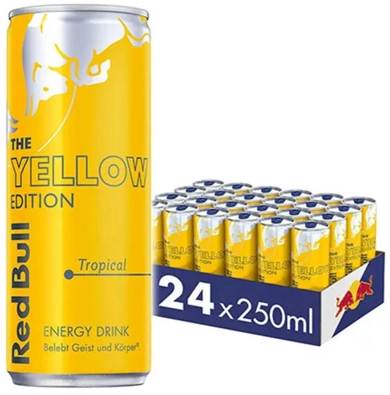24er-Pack Red Bull Tropical Dosen (250 ml) – Belebender Energy-Drink mit exotischem Fruchtgeschmack. Perfekt für erfrischende Genussmomente mit tropischer Note. Angebot von GEtca GmbH.