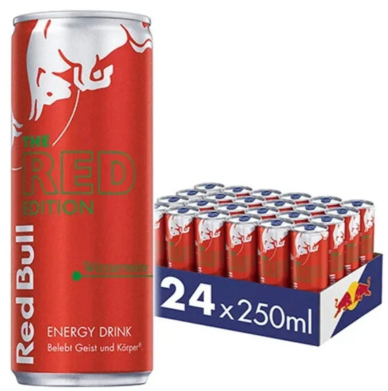 24er-Pack Red Bull Wassermelone Dosen (250 ml) – Belebender Energy-Drink mit fruchtigem Wassermelonen-Geschmack. Perfekt für eine erfrischende und energetische Pause. Angebot von GEtca GmbH.