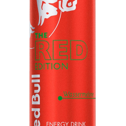 Red Bull Red Edition Wassermelone 250 ml – ein koffeinhaltiger Energy-Drink mit erfrischendem Wassermelonen-Geschmack. Enthält Taurin, Koffein und B-Vitamine für einen belebenden Energieschub. Erhältlich bei GEtca GmbH.