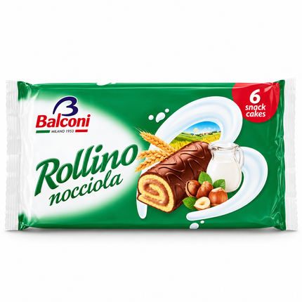 Balconi Rollino Nocciola – Serviervorschlag mit Haselnüssen und Milch