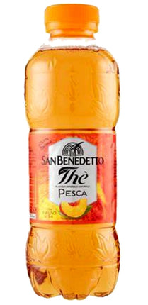 San Benedetto Pesca Eistee 500 ml – ein erfrischender Eistee mit fruchtigem Pfirsichgeschmack. Enthält natürliches Mineralwasser, Tee-Extrakt, Pfirsichsaft, Zucker und Süßungsmittel für einen perfekt ausgewogenen, belebenden Genuss. Erhältlich bei GEtca GmbH.