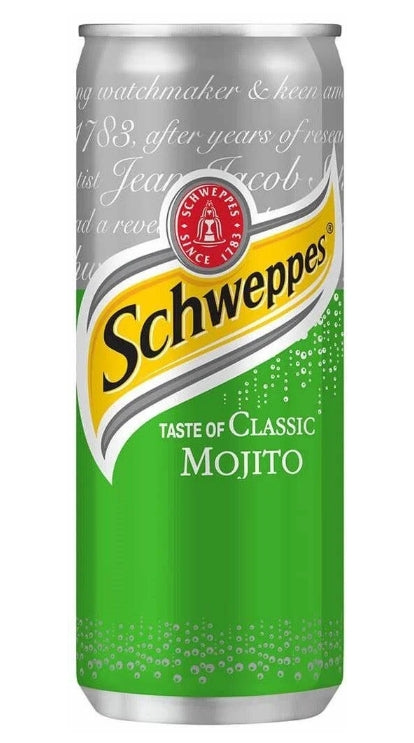 Schweppes Virgin Mojito 330 ml ist ein erfrischendes Getränk mit Limettensaft und Minzaroma. Es bietet einen spritzigen Geschmack und ist alkoholfrei. Perfekt für eine belebende Erfrischung! Erhältlich bei GEtca GmbH.
