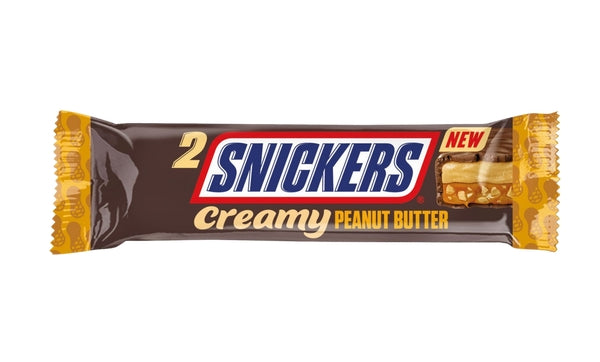 Snickers Creamy Peanut Butter – köstlicher Schokoriegel mit cremiger Erdnussbutter-Füllung, umhüllt von zarter Milchschokolade, angeboten von der GEtca GmbH. Perfekt für alle, die die Kombination aus Schokolade und Erdnussbutter lieben.