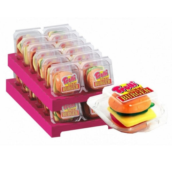 Die Packung Trolli Burger 1200g enthält weiche, fruchtige Schaumzucker-Burger mit einem köstlichen Geschmack – perfekt für einen verspielten und süßen Genussmoment. Das Produkt wird von der GEtca GmbH angeboten.