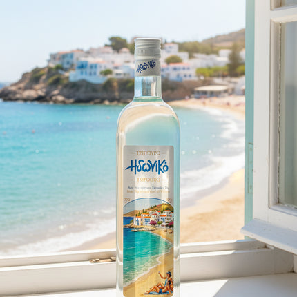 LAZARIDIS Idoniko Tsipouro 40 % – klarer griechischer Tresterbrand ohne Anis mit feinen Traubenaromen