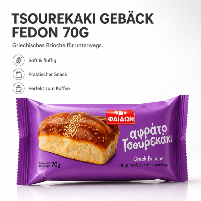 Tsourekaki Gebäck Fedon 70 g – traditionelles griechisches Hefegebäck