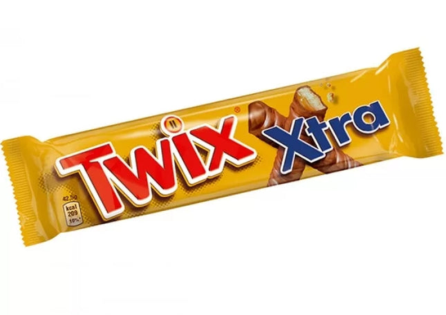 Twix Xtra 75g sind knusprige Schokoriegel mit einer köstlichen Kombination aus Keks, Karamell und Milchschokolade. Perfekt für alle, die den klassischen Twix-Geschmack in einer extra großen Portion genießen möchten! Das Produkt wird von der GEtca GmbH angeboten.