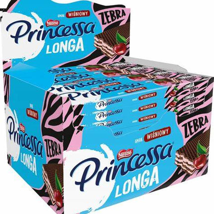 Princessa Zebra – knusprige Waffelschichten mit cremiger Füllung, kombiniert mit einer einzigartigen Zebra-Musterung aus zarter Schokolade, angeboten von der GEtca GmbH. Perfekt für alle, die einen besonderen Waffel-Genuss mit einem optischen Highlight lieben!