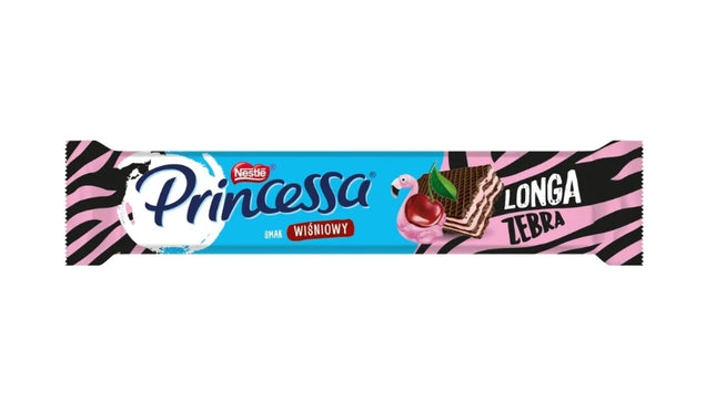 Die Packung Waffer Princessa Zebra 40g enthält einen knusprigen Waffelriegel mit einer cremigen Füllung, umhüllt von zarter Schokolade – perfekt für einen abwechslungsreichen Genussmoment. Das Produkt wird von der GEtca GmbH angeboten.