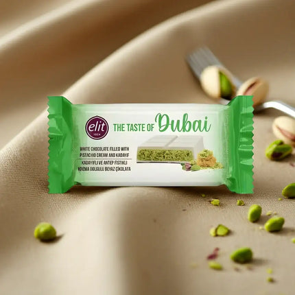 Dubai  Premium 90g Weiße Schokolade mit Pistazie elit