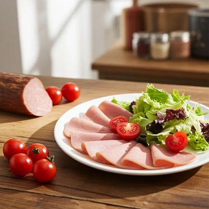 Griechische Pariza Fleischwurst von Ifantis in Scheiben