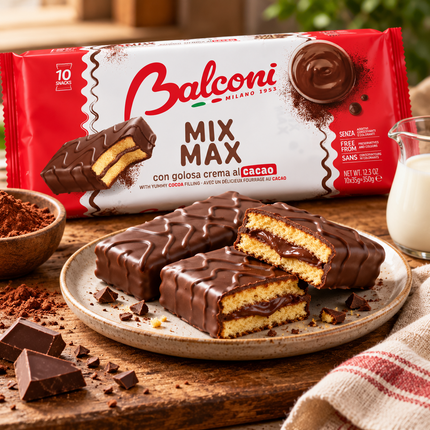 Balconi Mix Max Cacao 350 g – 10 Schoko-Snacks mit Kakaocreme