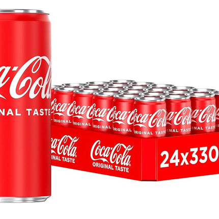 24er-Pack Coca-Cola Dosen (330 ml) inkl. Pfand – Erfrischendes Softgetränk mit klassischem Geschmack. Ideal für unterwegs oder zum Teilen. Angebot von GEtca GmbH.