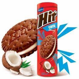 Hit Cookies Coconut (220g) – knusprige Doppelkekse mit köstlicher Kokoscreme-Füllung, angeboten von der GEtca GmbH. Perfekt für alle, die den exotischen Geschmack von Kokos lieben.