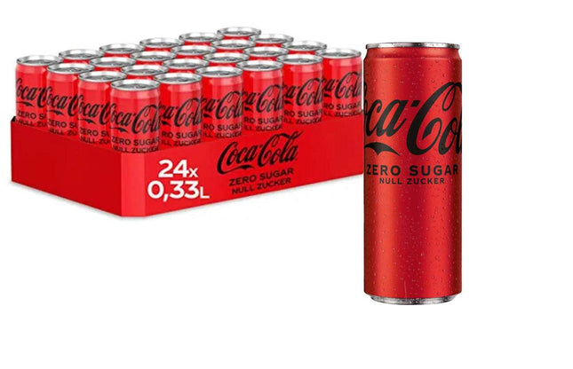 24er-Pack Coca-Cola Zero Dosen (330 ml) inkl. Pfand – Zuckerfreie Erfrischung mit klassischem Coca-Cola Geschmack. Perfekt für bewussten Genuss. Angebot von GEtca GmbH.
