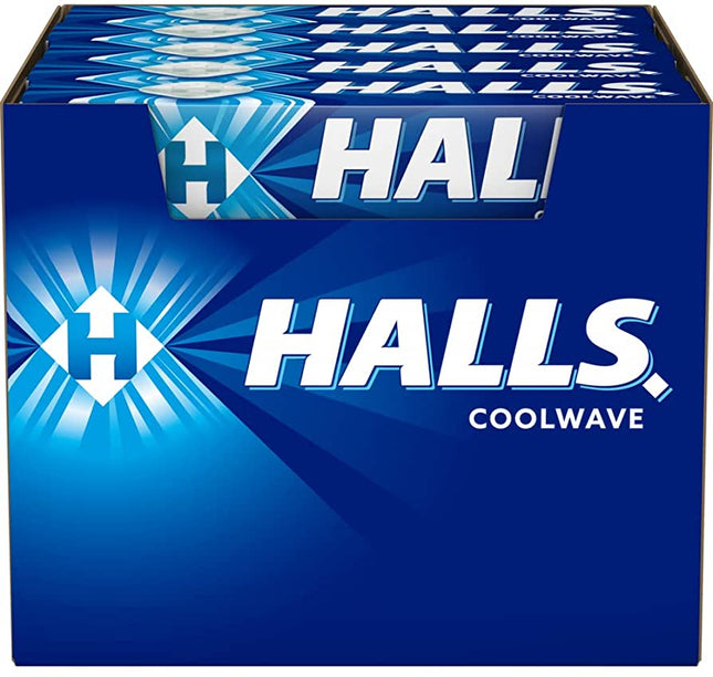 Halls Bonbons Coolwave – erfrischende Lutschbonbons mit intensivem, kühlendem Mentholgeschmack, angeboten von der GEtca GmbH. Perfekt für alle, die ein angenehm frisches und belebendes Gefühl genießen möchten!