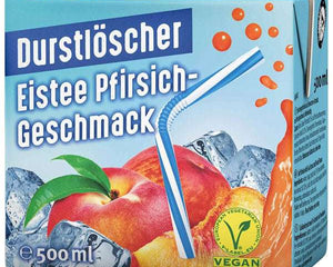 12er-Pack Durstlöscher Eistee Pfirsich (500 ml) – Erfrischender Eistee mit fruchtigem Pfirsichgeschmack. Perfekt für eine kühle Pause unterwegs oder zu Hause. Angebot von GEtca GmbH.